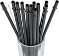 DAKOUFISH 11 Inch Long Black Reusable Plastic Replacement Drinking Straws for 24 oz 32oz 40oz Mason Jar,Tumblers, Set of 12 with Cleaning Brush (11inch, Black)