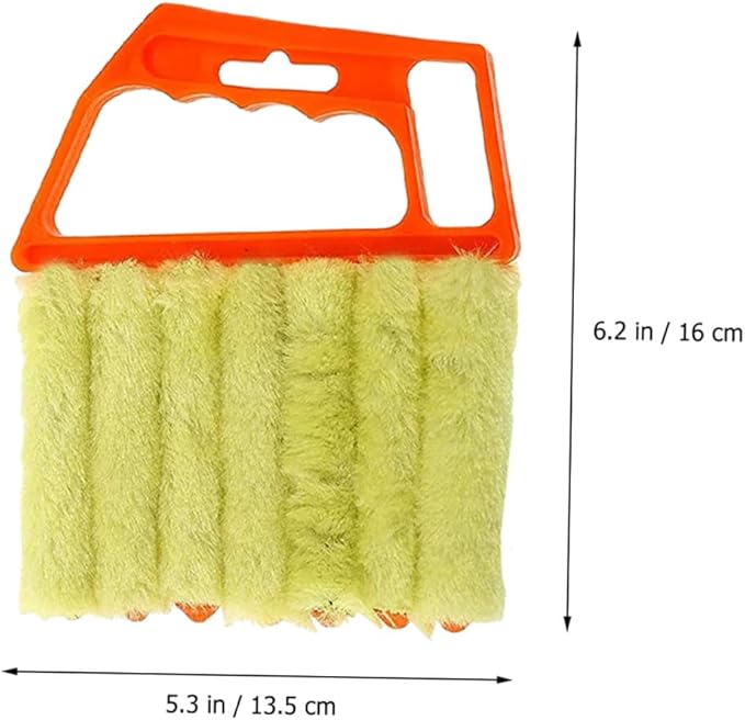 7-Finger and 3-Finger Blinds Cleaning Brushes 2pcs, Sturdy Window Shutter Brush Set with Handle, Multi-Purpose Dusting Tool for Air Conditioner and Window Blinds Cleaning