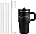 Straw Replacement Fit for Stanley Quencher ProTour Flip Straw Tumbler 14oz/20oz,4Pack Clear Reusable Drinking Straw with Cleaning Brush Compatible with Stanley Quencher ProTour 14oz/20oz Cup