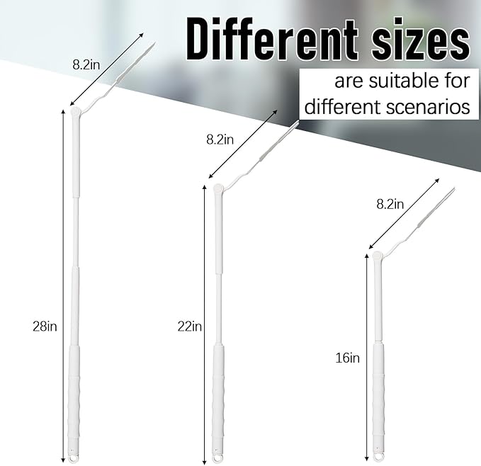 2 Pcs 3 ft Replacement Handles Compatible with Swiffer Duster Refill, Extended Handle, Removal Duty, Adjustable Length for Home Fan Window Cleaning (White)
