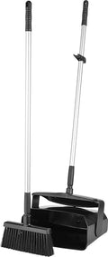 Remco - A Vikan Company 62509 Lobby Dustpan with Broom, Polypropylene/Polyester/Aluminum, 7" X 14" Bin, 37" Handle, Black
