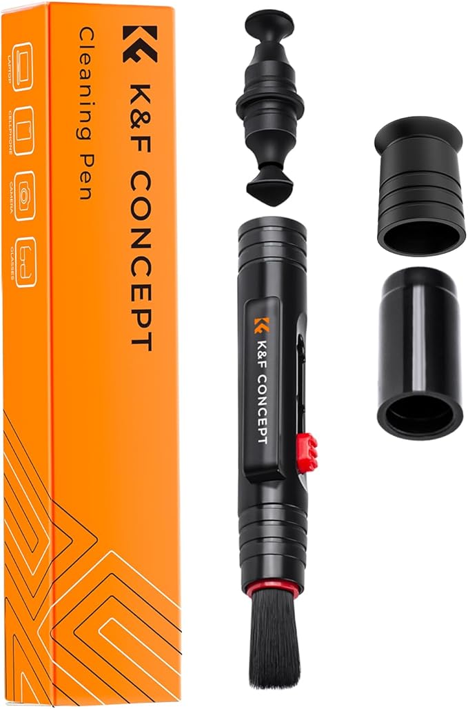 K&F CONCEPT Professional Lens Cleaning Pen with Soft Brush, Carbon Head Lens Cleaning Pen Compatible with Canon, Nikon, Pentax, Sony Digital Camera Cleaning,AR VR Glasses Cleaning