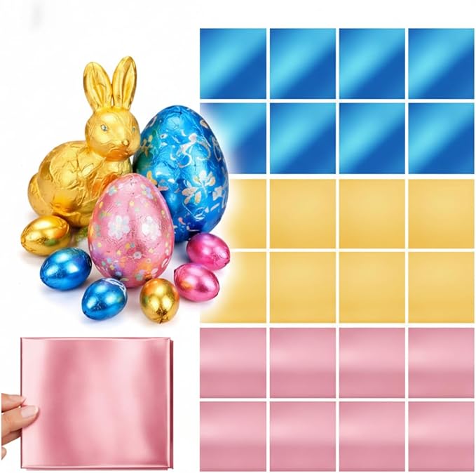 Yaocom 150 Packs Aluminum Embossing Foil Sheets Crafts DIY Foil 6 Inch x 6 Inch x 0.07 mm Thick for Art Project Aluminum Flashing Roll Wide Sheet Multipurpose Metal Sheets (Pink, Blue, Gold)