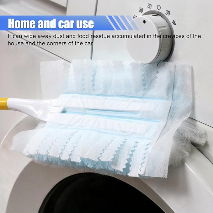 YoRise Duster Refills, Microfiber Cleaning Tools with 1 Handle, Heavy Duty Electrostatic Duster Replacement Head, Disposable Cleaning Supplies for Car, Kitchen, Bedroom, Furniture, Blinds(50PCS)