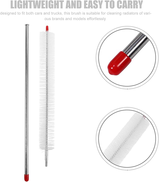 Car Radiator Cleaning Brush with Long Handle Auto Dusting Tool for Truck and Car Radiator Maintenance for Engine Heat Dissipation Fins and Vent Dust Removal
