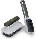 2Pcs Laundry Brush for Stains on Clothes, Household Scrub Brush, Soft Bristle Shoe Scrub Brushes for Cleaning, Easy to Grip Shoe Brush and Hat Clothes Brush Tool,Grey
