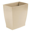iDesign Small Plastic Bathroom Trash Can, Slim Rectangle Garbage Bin for Bedroom, Office, Dorm, Brown