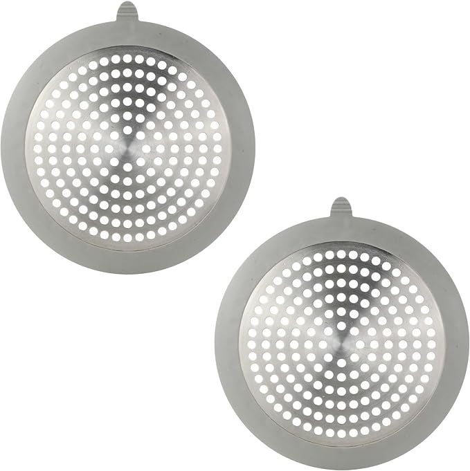 Danco 11040P Bathroom Sink Hair Catcher, Bathtub Drain Protector, Sink and Tub Strainer, 2-Pack
