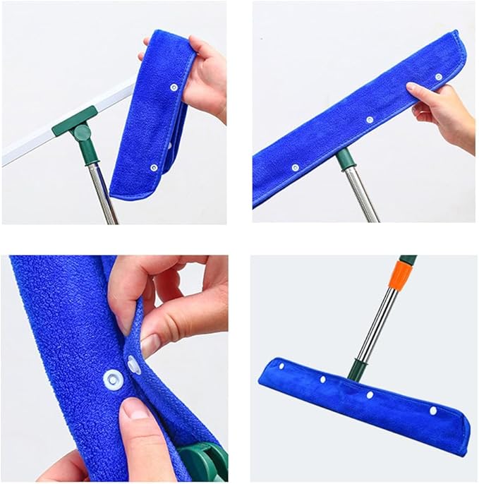2 Pack Floor Squeegee Broom Cover Wrap Mop Sweeping Cloth Baseboard Cleaner Tool Adapter Converter for Multifunction Magic Broom Floor Squeegee Brooms Rubber Garage Shower Floor Scrubber