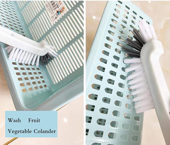 4 Piece Cleaner Brush to Deep Clean Tile Lines,Dearjana Small Scrub Brushs Corner Brush with Stiff Bristles for Detail Sink,Bottle,Household Pot Pan,Coffee Makers,Bathroom,Shower Cleaning,White