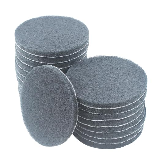5 Inch 800 Grit Drill Brush Scrubber Scouring Pads, 20 Pcs Hook & Loop Power Scrubber Scouring Pad for Rotary Tools, Random Orbital Sander (Grey)