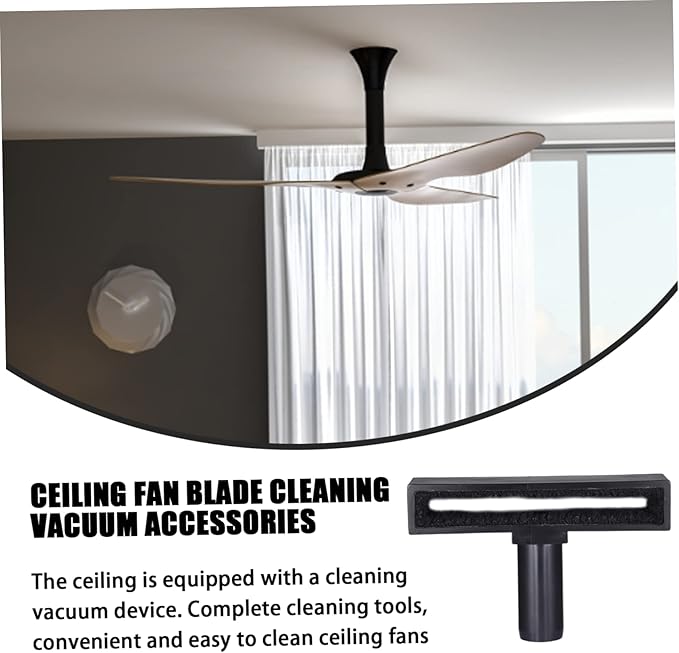 Ceiling Fan Blade Cleaner Ceiling Fan Vacuum Attachment Vacuum Duster Attachment Furniture Cleaning Brush Cleaning Tool (Black), Duster attachmen