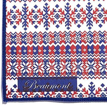 Beaumont Nordic Trad Musical Polishing & Cleaning Patterned Instruments Trumpet Clarinet Sax Flute Recycled Microfibre Cleaning Cloth Brass Silver 25 x 25 cm (BFC-NT)
