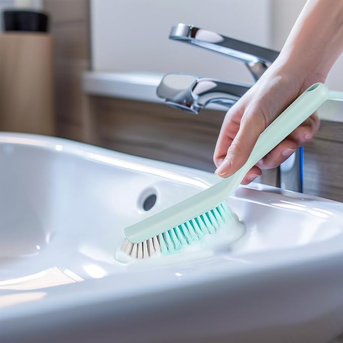 Household Laundry Brush Shoe Brush, PP Plastic Sturdy Handle & PBT Soft Bristle Cleaning Brush, Professional Scrub Brush for Cleaning Fabrics Clothes Floors Bathrooms