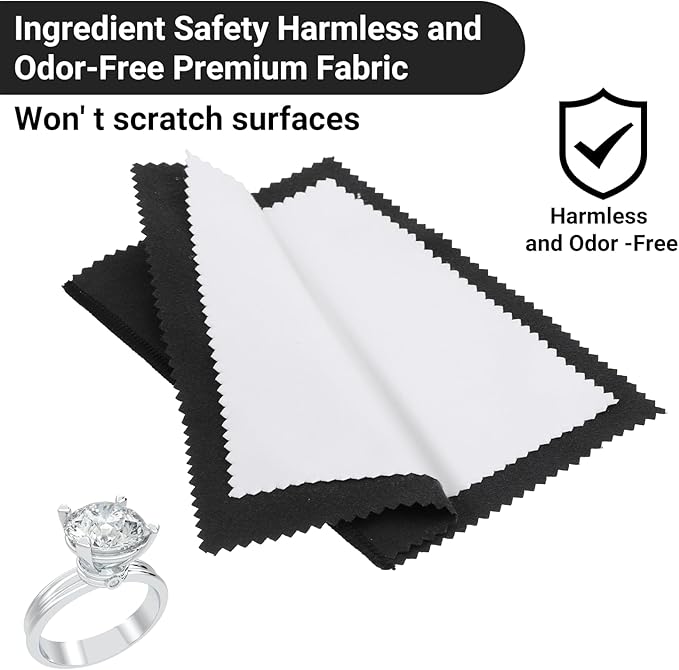 30 Pcs Silver polishing Cloth, 8" x 6" Jewelry Cleaning Cloth for Silver Multi-Layer Jewelry Cleaner Keep Cleaning and Shiny