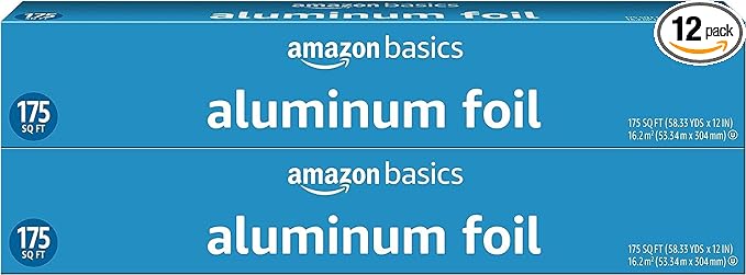 Amazon Basics Aluminum Foil,175 Sq Ft,(Pack of 12)