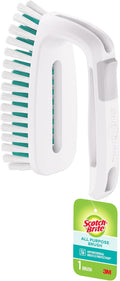 Scotch-Brite All Purpose Brush – Durable Bristles for Tile Floors, Walls, Shower Doors, Tubs & Bathroom Fixtures, Ergonomic Non-Slip Handle, Multi-Surface Cleaning Tool, Easy to Rinse & Store, 1 Count
