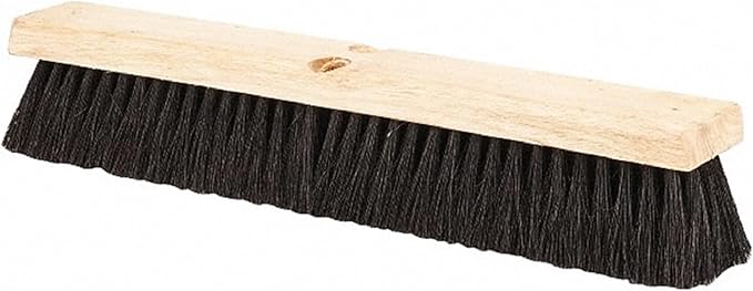 PRO SOURCE Tampico-Bristle Push Broom Head with Threaded Wood Block: 18" Wide