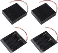 4Pcs 4 Slots 1.5V AA Battery Case Holder 4 x 1.5V AA Battery Spring Clip Storage Box with Wire and ON/Off Switch