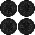 4-Pack Drain Hair Catcher Durable Silicone Hair Stopper Shower Drain Covers Easy to Install and Clean Suit for Bathroom Bathtub and Kitchen (New Black 4Pack)