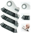 2 in 1 Groove Cleaning Brush Window Track Cleaning Tools, Hard Bristle Crevice Cleaning Brush with Hidden Scraper for Sliding Door Track, Window Sill, Window Seal (Black 3Pcs)
