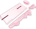 Acrylic Computer Keyboard Stand with Gel Mountain Wrist Rest Keyboard Riser with Comfortable Clear Silicone Mouse Wrist Pad Ergonomic Tilted Transparent Keyboard Holder for Desktop Office Hot Pink