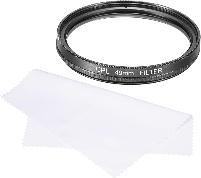 MECCANIXITY 49mm Circular Polarizer Filter, Double Sided Multi-Layer Coatings Polarizing Filter with Cleaning Cloth for Camera Lens