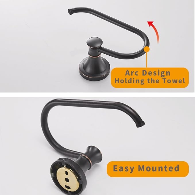 BESy Oil Rubbed Bronze Toilet Tissue Paper Holder Oil Rubbed Bronze Bathroom Accessories Toilet roll Paper Hanger, Wall Mounted, Rustproof