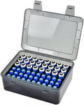 Battery Organizer, Portable Battery Box with Buffer Sponge, Heavy-duty Plastic Storage Case for 54 Batteries AA AAA,(Batteries are Not Included) (Dark Gray)