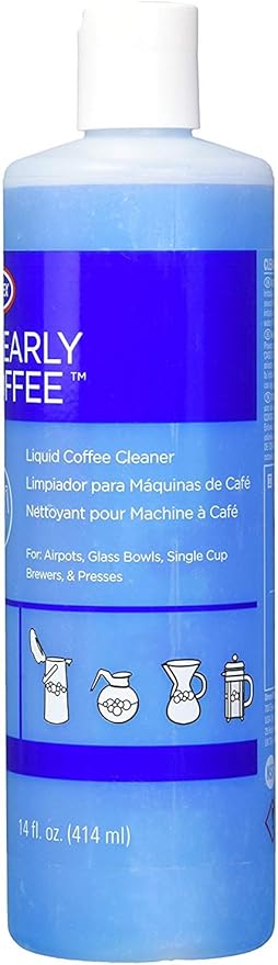 Urnex Clearly Coffee Pot Cleaner - 3 Pack - Made in the USA - French Press Liquid Cleaner for Glass Bowls Airpots Satellite Brewers and Thermal Servers Removes Coffee Oils
