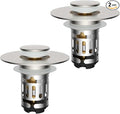 Hibbent 2 Pack Upgraded 3 in 1 Bathroom Sink Drain Strainer, Universal Pop Up Stopper with Removable Stainless Steel Filter Basket Hair Catcher, Sink Plug for 1.1''~2.36'' Basin, Brushed Nickel