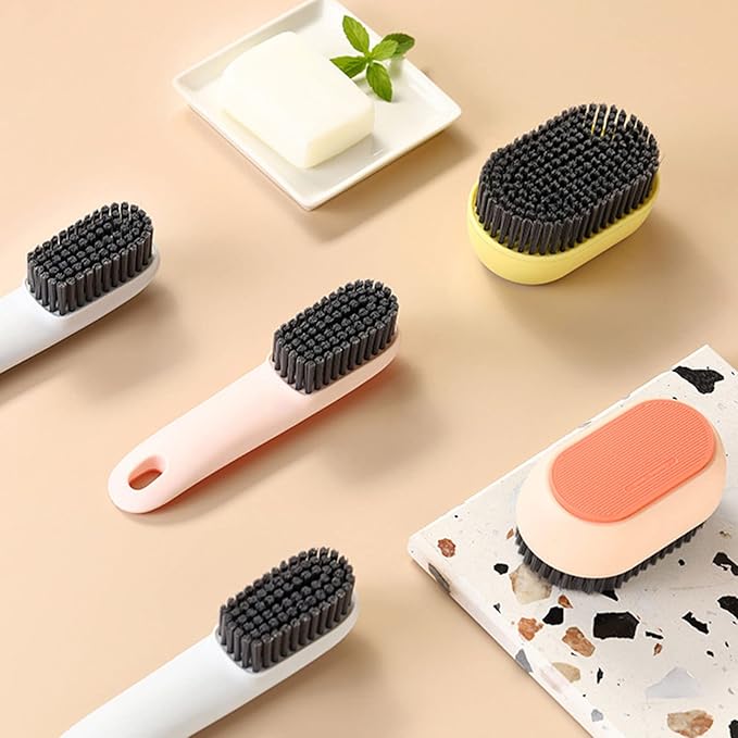 Shoe Cleaning Brush, 2 Pack Laundry Brush Shoe Brush, Soft Scrub Brush, Sneaker Cleaning Brush Ergonomics Handle Soft Bristles Cleaning Brush Not Hurt Shoes