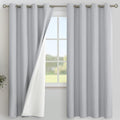 YoungsTex 78 Inches Long Linen 100% Blackout Curtains for Bedroom, Thermal Insulated Drapes with Grommet Privacy for Officen Living Room Window, Light Grey, 2 Panels, 52 X 78 Inch