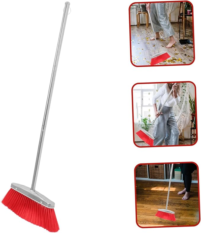 CHILDWEET Broom with Soft Bristles for Indoor and Outdoor Cleaning Gentle Floor Sweeping Tool for Home Kitchen Garage Lawn and Office Use