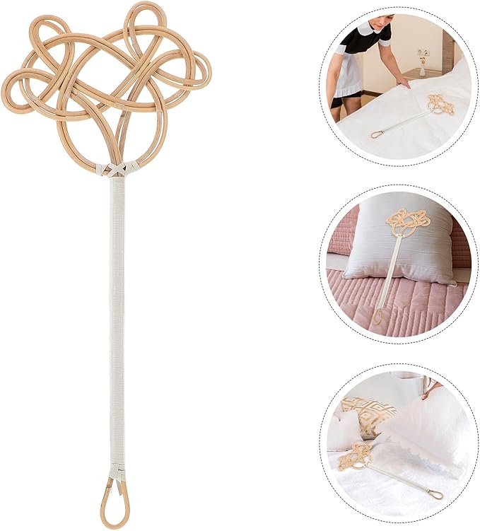 PRETYZOOM Rattan Long Handle Bed Duster Quilt Dust Cleaner Dusting Brush for Home Use Mattress Cleaning Tool Sturdy Woven Dust Removal Tool for Ceiling Fans and Carpets