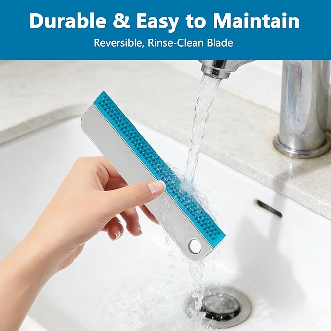 2Pcs Mini Window Squeegee Small Soft Rubber Tool for Car Windows Shower Kitchen Sink Counter Mirrors Compact Tiny Glass Scraper for Bathroom Car Windshield and All-Purpose Cleaning