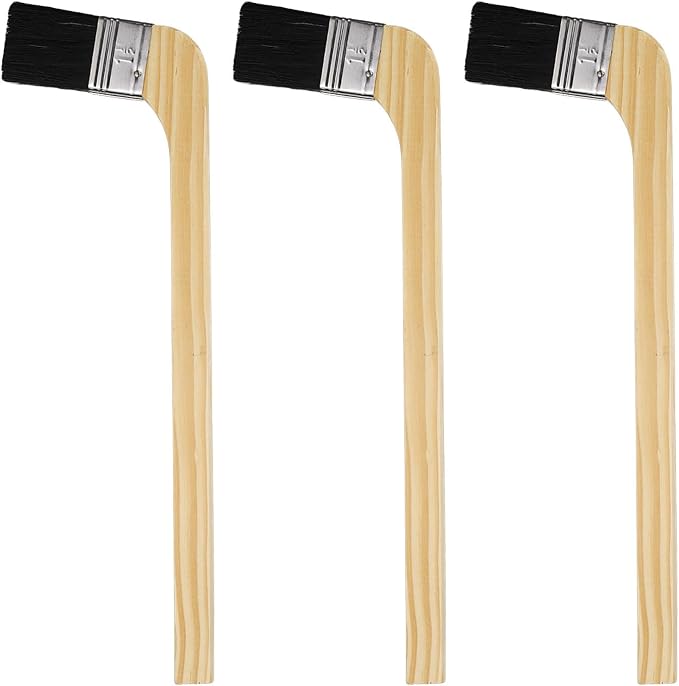 HARFINGTON Paint Brush 3Pcs 1.5" Brush Width Reusable Variety Angled Bend Brushes Radiator Paint for All Latex Oil Painting Furniture Walls Treatment, Black