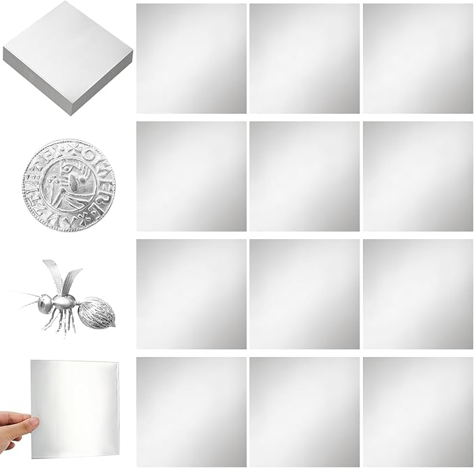 150 Packs Aluminum Metal Crafts DIY Foil 6 Inch x 6 Inch x 0.07 mm Thick for Art Project Aluminum Flashing Roll Wide Sheet Multipurpose Metal Sheets(Silver)