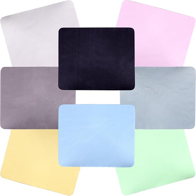 8 Pack Multicolor Premium Microfiber Cleaning Cloths&Wipes for Cameras Lenses,Eyeglass,Jewelry,Crystal,i pad,Screens&More