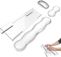Gel Wrist Rest for Keyboard and Mouse Transparent Acrylic Tilted Keyboard Riser for Desktop Ergonomic Computer Keyboard Stand Holder for Desk Silicone Mouse Wrist Pad Support 60% 68% 75% White