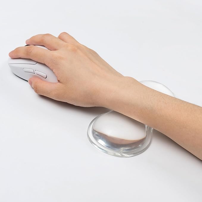 Ergonomic Silicone Gel Keyboard and Mouse Wrist Rest Set – Clear Wrist Rest for Computer Keyboard 60%/68%/75%, Comfort & Support for Typing and Gaming (White)