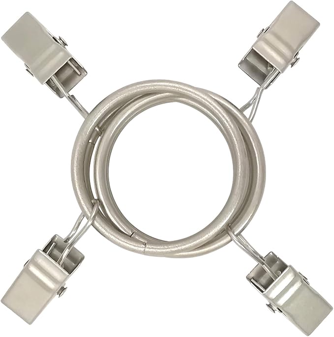 90 Pack Curtain Rings with Clips, Drapery Clips with Rings, Drapes Rings 1.26 in Interior Diameter, Fits up to 1 in Curtain Rod, Matte Silver