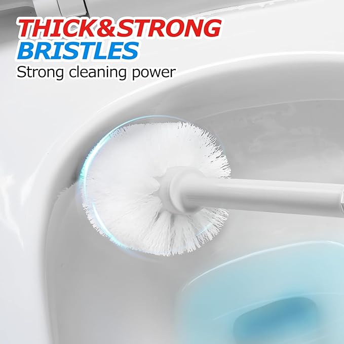 2 in 1 Toilet Plunger and Brush Set,Extended Handle Plunger,Toilet Bowl Brush Plunger Set,Bathroom Cleaning Tools,Cleaning Brush,Toilet Brush Plunger Combo,Cream Grey（21inch）