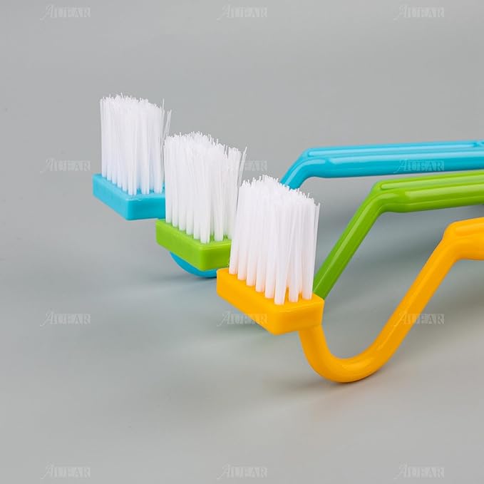 AUEAR, 4 Pack Plastic Curved Small Toilet Brushes Cleaning for Edges Corner Crevices