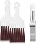 Pimoys 3 in 1 Set Air Conditioner Condenser Fin Comb, 1 Coil Cleaner Stainless Steel Fin Comb with 2 Evaporator Radiator Cleaning Whisk Brush
