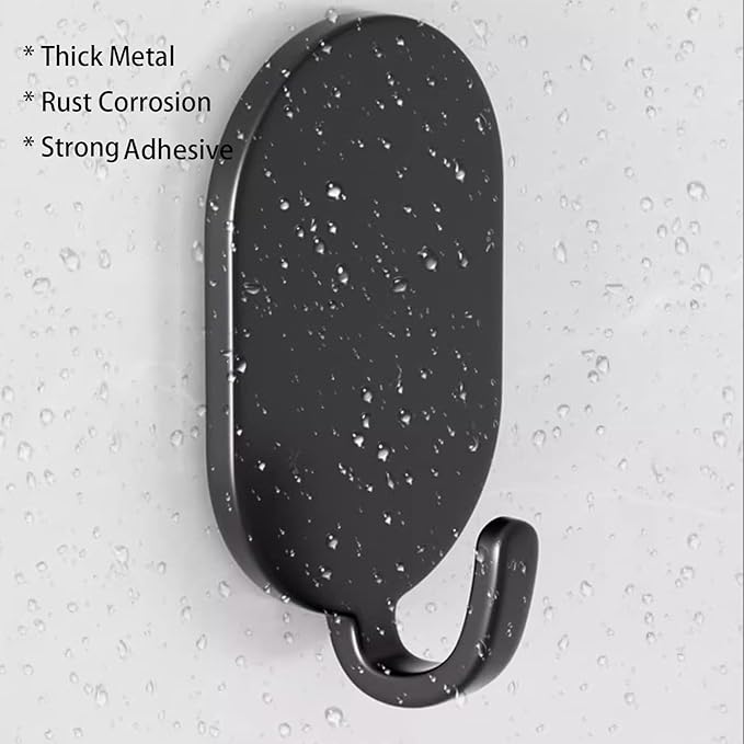 Sticky Adhesive Hooks 10 Pack Stainless Steel Stick Hooks for Hanging Towel Coat Bath Robe Key Loofah Metal Utility Hook for Kitchen Bathroom Shower