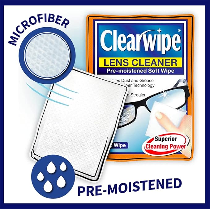 ClearWipe Microfiber Wipes, White, 40 Count