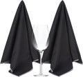 SINLAND Microfiber Glass Polishing Cloths Large Size Thick Lintless Drying Towels for Wine Glasses Stemware Dishes Stainless Appliances 20 Inch X 25 Inch Pack of 2 Black