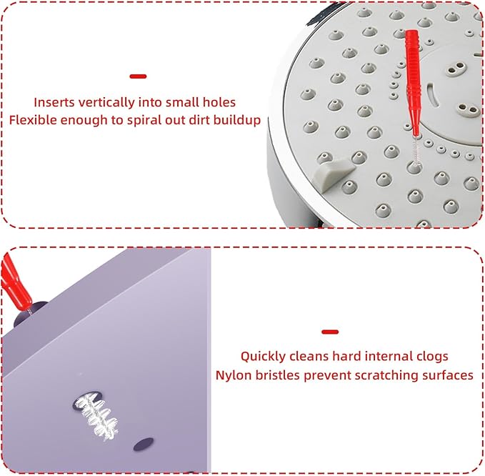 70pcs Shower Head Cleaning Tools, Including 20 Cleaning Brushes and 50 Shower Hole Cleaner Picks Brushes Unclogger Accessories for Showerhead Small Holes Faucets Sink Gaps Nozzles(Red & White)