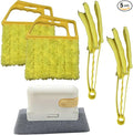 Craedli 5PCS Car Window Blind Cleaning Brush Set, Includes 7-Finger Dust Removal Brushes, Mini Air Conditioner Vent Duster&Track Cleaning Brush, Washable Window Duster Tool for Car Maintenance(Yellow)